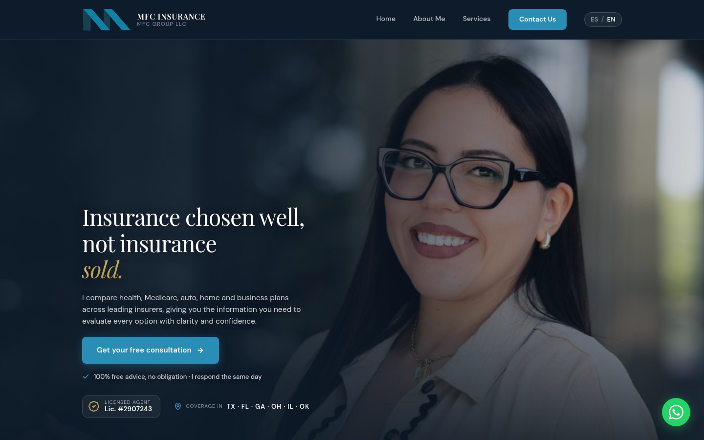 Página de inicio de MFC Insurance