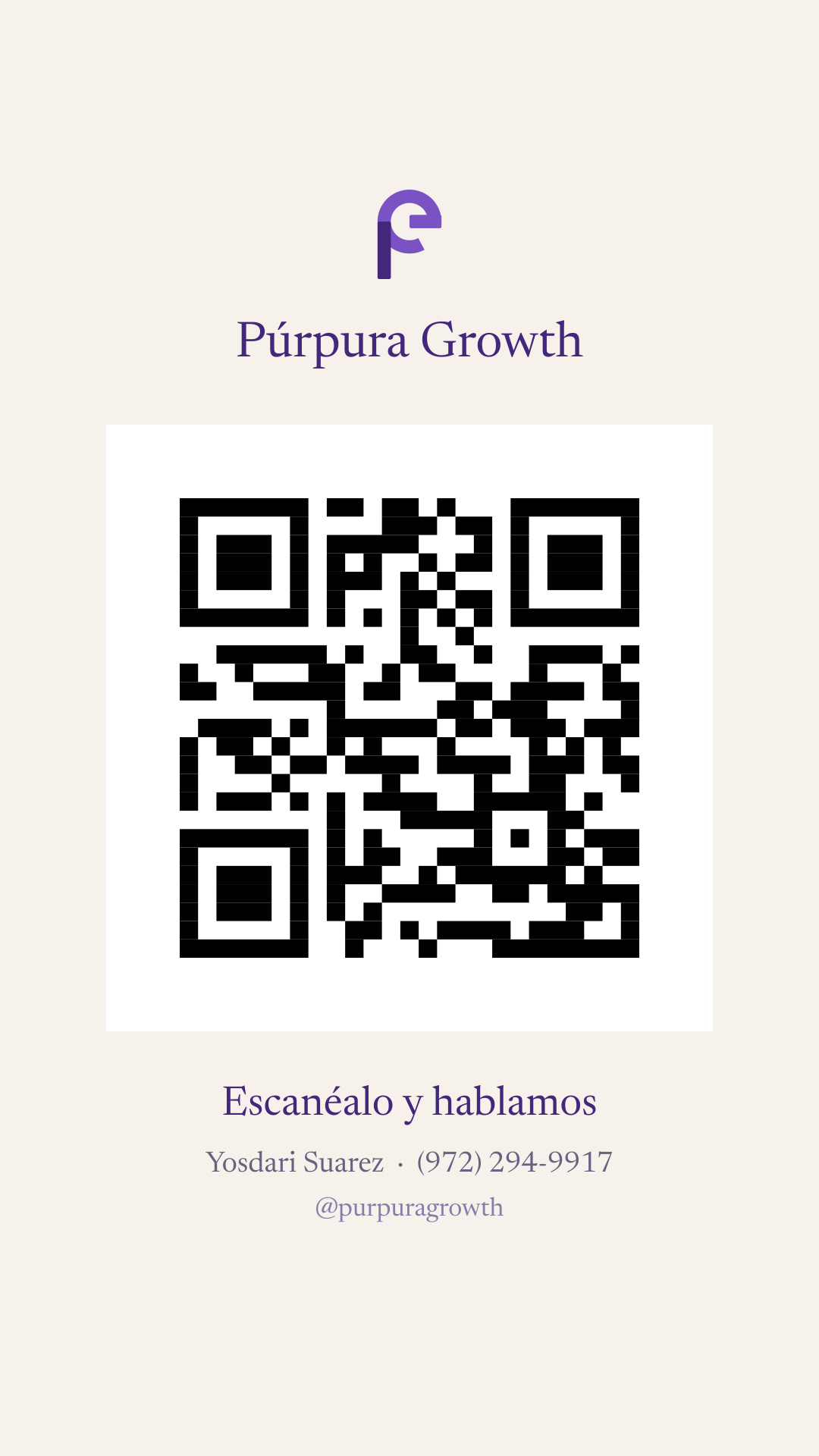 Tarjeta digital con código QR